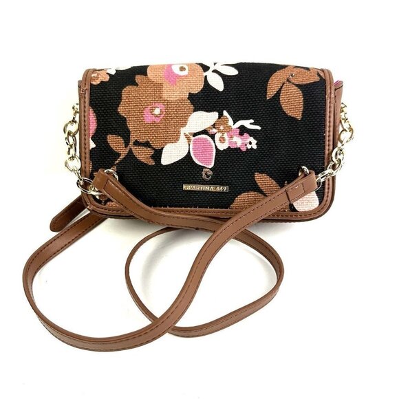 Spartina 449 Verdier Crew Phone Crossbody Bag Linen Floral Handbag Organizer - Picture 1 of 16